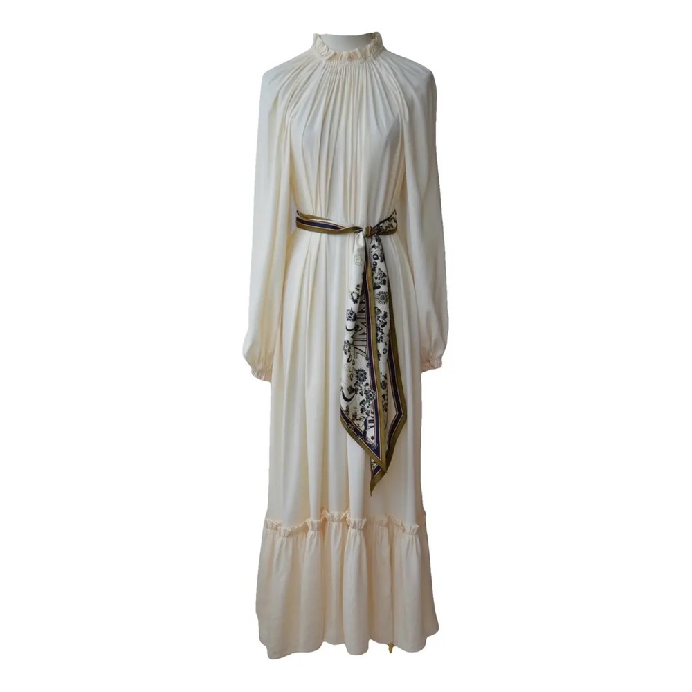 Zimmermann long sleeve dress with silk scarf belt